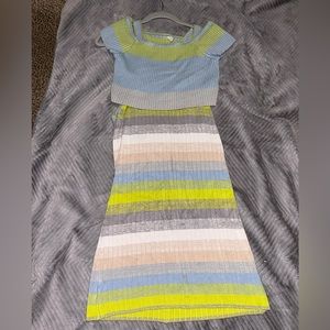 Anthropology multi-colored midi dress